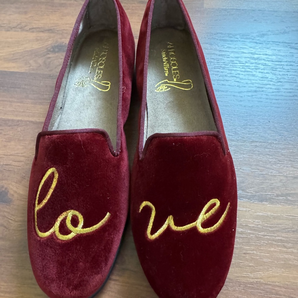 Aerosoles Stitch N Turn Red Betunia Love Shoes Loafers Flats Size 10.5 NWOT